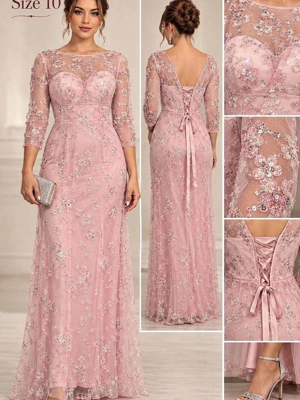 Women's Fashion Pink Floral Maxi Dress Size 10 NWT